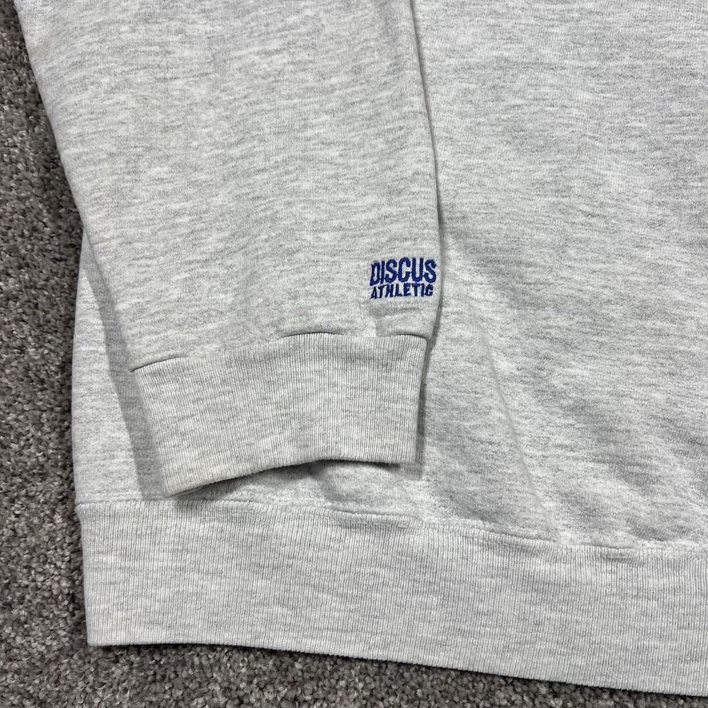 Vintage Discus Athletic Sweatshirt Large Gray Crewneck Blank Made in USA 90s 80s - Picture 4 of 8